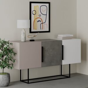 Μπουφές Estella House Genius γκρι antique-μόκα-λευκό 150x42x79.5εκ