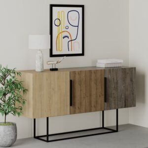 Μπουφές Estella House Genius φυσικό-καρυδί 150x42x79.5εκ
