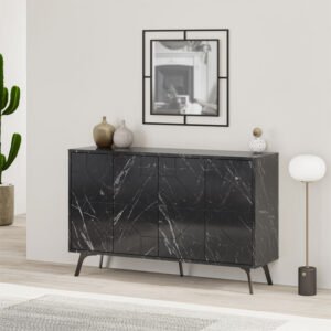Μπουφές Ursula House Genius μαύρο μαρμάρου 123x35x77.5εκ