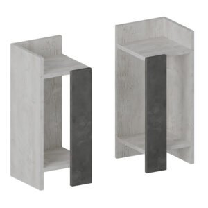 Κομοδίνο Immerse House Genius σετ 2 τμχ. antique λευκό-γκρι 27x25x60εκ