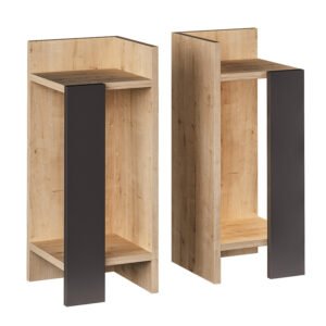 Κομοδίνο Immerse House Genius σετ 2 τμχ. oak-ανθρακί 27x25x60εκ