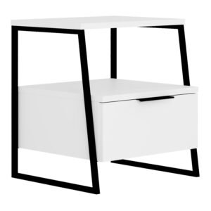 Κομοδίνο Johana House Genius μαύρο-λευκό 45x40x50εκ