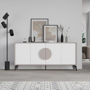 Μπουφές Gora House Genius σε λευκή με μόκα απόχρωση 180x35.6x82εκ