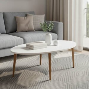 Τραπέζι σαλονιού Barton House Genius λευκό-καφέ 90x45x40εκ