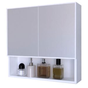 Ντουλάπι μπάνιου με καθρέπτη Zante House Genius λευκό 70x17x70εκ