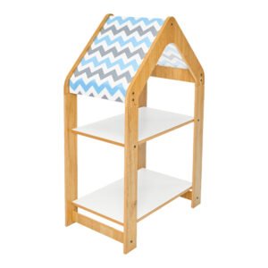 Ραφιέρα τ. Montessori Zoilen House Genius φυσικό-λευκό-μπλε mdf 50x30x80εκ