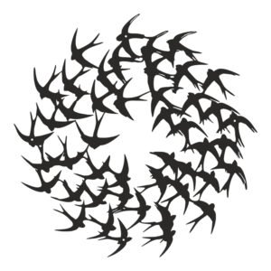 Διακοσμητικό τοίχου Swarm pakooworld μαύρο μεταλλικό Φ50x0,15εκ