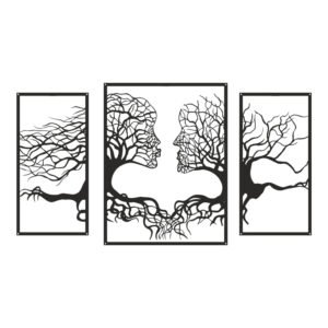 Διακοσμητικό τοίχου Connecto pakooworld σετ 3τεμ μαύρο μεταλλικό