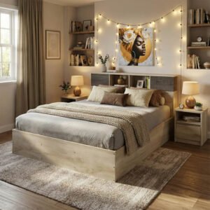 Κρεβάτι OLYMPUS House Genius σε χρώμα castillo oak 140x200εκ