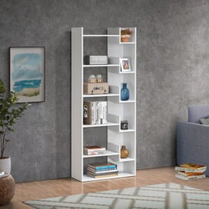Βιβλιοθήκη Naya House Genius σε λευκή απόχρωση 72x30x182.5εκ