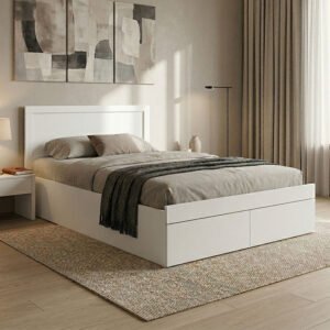 Κρεβάτι Olympus House Genius με συρτάρι σε λευκή απόχρωση 100x200εκ