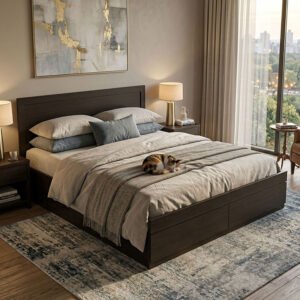 Κρεβάτι Olympus House Genius με συρτάρι σε wenge απόχρωση 150x200εκ