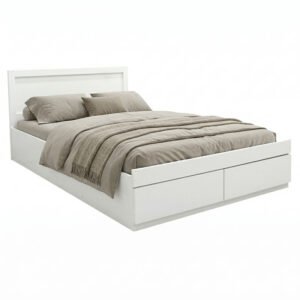 Κρεβάτι Olympus House Genius με συρτάρι σε λευκή απόχρωση 160x200εκ