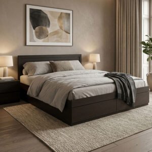 Κρεβάτι Olympus House Genius με συρτάρι σε wenge απόχρωση 160x200εκ