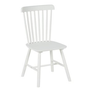 Καρέκλα Melia House Genius rubberwood σε λευκή απόχρωση 45x51x87εκ
