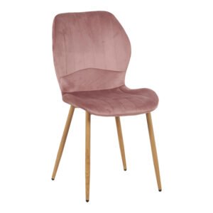 Καρέκλα Jelour House Genius βελούδο σε σάπιο μήλο απόχρωση-πόδια φυσικά μεταλλικά 46.5x60x84εκ