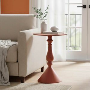 Βοηθητικό τραπέζι Lalou House Genius μέταλλο σε απόχρωση terracotta Φ40x55εκ