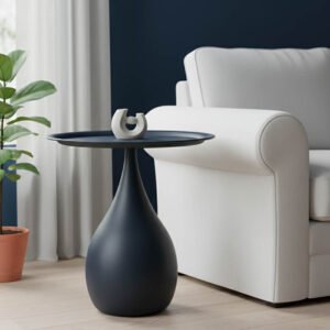 Βοηθητικό τραπέζι Samino House Genius μέταλλο σε μαύρη απόχρωση Φ39x42εκ