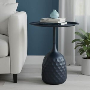 Βοηθητικό τραπέζι Waini House Genius μέταλλο σε μαύρη απόχρωση Φ39x60εκ