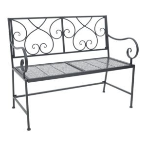 Παγκάκι Cazpo House Genius μέταλλο σε μαύρη απόχρωση 114x45x90εκ