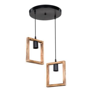 Φωτιστικό οροφής δίφωτο Isolate House Genius Ε27 καρυδί Φ43x83εκ