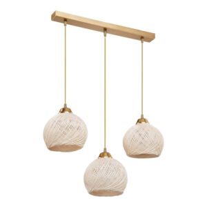 Φωτιστικό οροφής τρίφωτο PWL-0973 II House Genius Ε27 χρυσό 50x18x85εκ