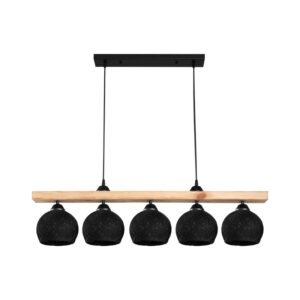 Φωτιστικό οροφής πεντάφωτο Salote House Genius Ε27 σε καφέ-μαύρη απόχρωση 100x18x24εκ