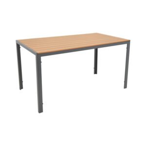Τραπέζι Nares House Genius αλουμίνιο ανθρακί-plywood φυσικό 140x80x72.5εκ