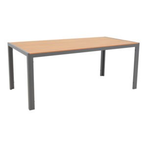 Τραπέζι Nares House Genius αλουμίνιο ανθρακί-plywood φυσικό 180x90x72.5εκ
