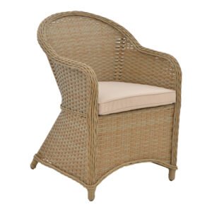 Πολυθρόνα κήπου Hadrian House Genius rattan καφέ- textilene μπεζ 57x70x85εκ
