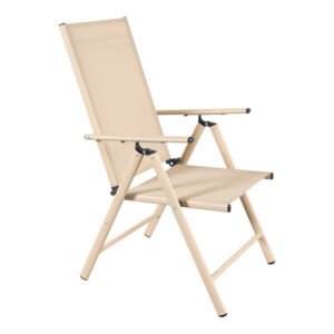 Πολυθρόνα Candor House Genius σαμπανί μέταλλο με textilene 51.5x63.5x107εκ