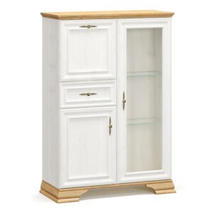 Βιτρίνα Jaden House Genius golden oak-λευκό antique 93,5x39x133εκ