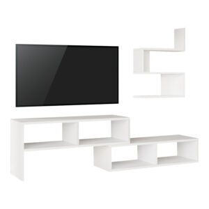 Σύνθετο σαλονιού Kakomo House Genius σε λευκή απόχρωση 170x29.5x43εκ