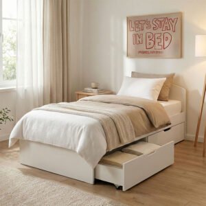 Κρεβάτι Regan House Genius με αποθηκευτικό χώρο σε λευκή απόχρωση 90x200εκ