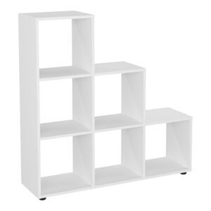 Βιβλιοθήκη Schody House Genius σε λευκή απόχρωση 105.5x29.2x107εκ