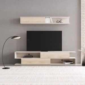 Σύνθετο σαλονιού Brick House Genius σε sonoma oak-κρεμ απόχρωση 240x40x50.4εκ