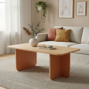 Τραπέζι Bοca House Genius σε oak-κεραμιδί απόχρωση 100x60x42εκ