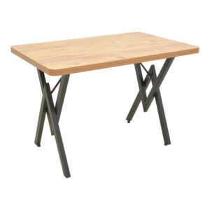 Τραπέζι Vertex House Genius oak με μαύρα μεταλλικά πόδια 110x70x72εκ