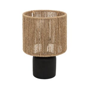 Επιτραπέζιο φωτιστικό Leyda House Genius κεραμικό σε μαύρο-φυσική απόχρωση Φ16x24εκ