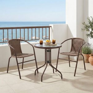 Τραπεζαρία Watson-Obbi σετ 3τεμ House Genius μέταλλο-pe καφέ