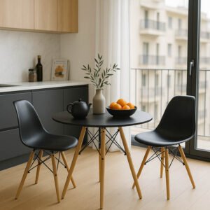 Φοιτητικό πακέτο επίπλων τραπεζαρίας Julita House Genius σετ 3 τμχ Φ80x73εκ