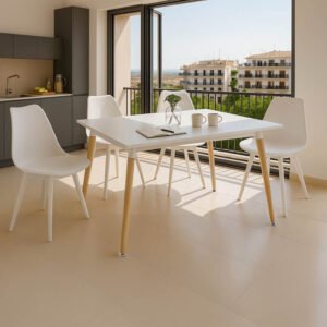 Φοιτητικό πακέτο τραπεζαρίας Natali-Gaston House Genius σετ 5τεμ λευκό 120x80x76εκ