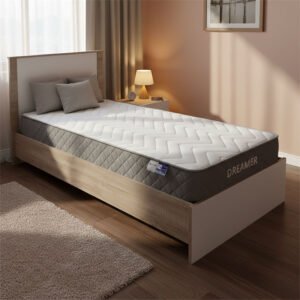 Κρεβάτι με στρώμα Athos-Dreamer House Genius sonoma-λευκό 90x190εκ