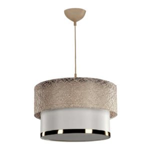 Φωτιστικό οροφής PWL-1090 House Genius Ε27 σε λευκή-χρυσή απόχρωση Φ30x20εκ