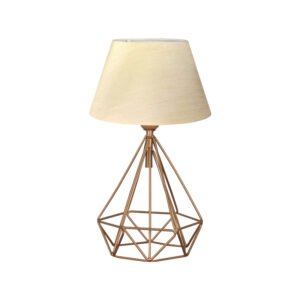 Επιτραπέζιο φωτιστικό PWL-1080 House Genius Ε27 μπεζ-χρυσό Φ22x39εκ