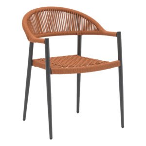 Πολυθρόνα Freiburg House Genius αλουμίνιο μαύρο-σχοινί φυσικό-κεραμιδί