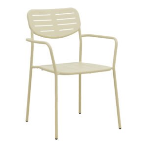 Πολυθρόνα Deraby House Genius στοιβαζόμενη κρεμ μέταλλο 56x45.5x83εκ