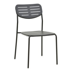 Καρέκλα Deraby House Genius στοιβαζόμενη μαύρο μέταλλο 52.5x45.5x83εκ