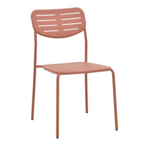 Καρέκλα Deraby House Genius στοιβαζόμενη terracotta μέταλλο 52.5x45.5x83εκ