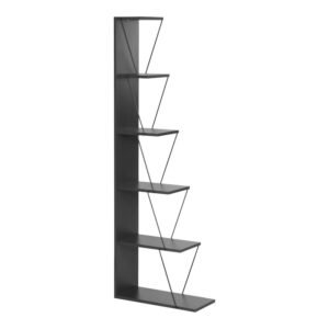Βιβλιοθήκη mini Tars House Genius ανθρακί-μαύρο 50x22x150εκ